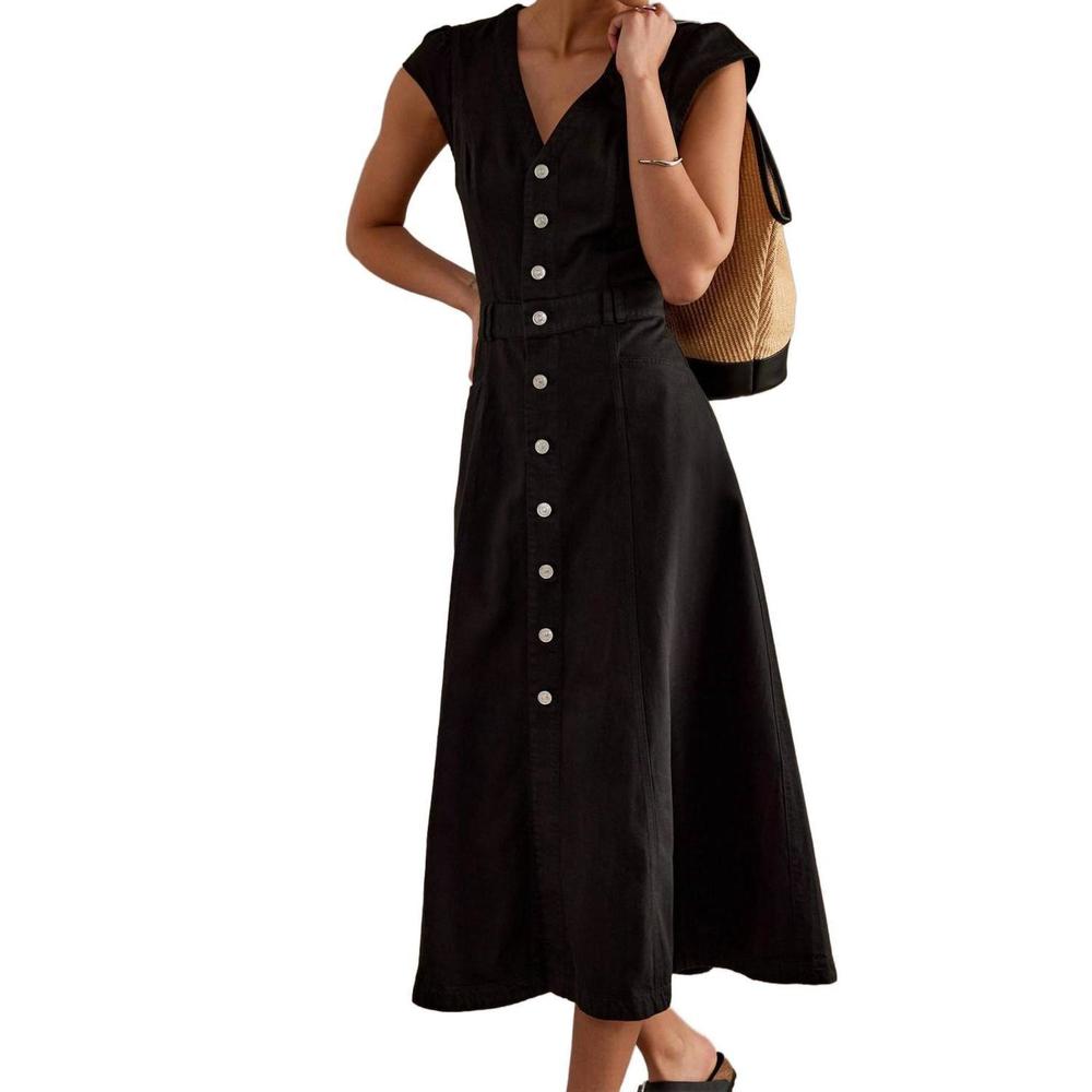NEW PAIGE aida midi dress in vintage black - Picture 4 of 5